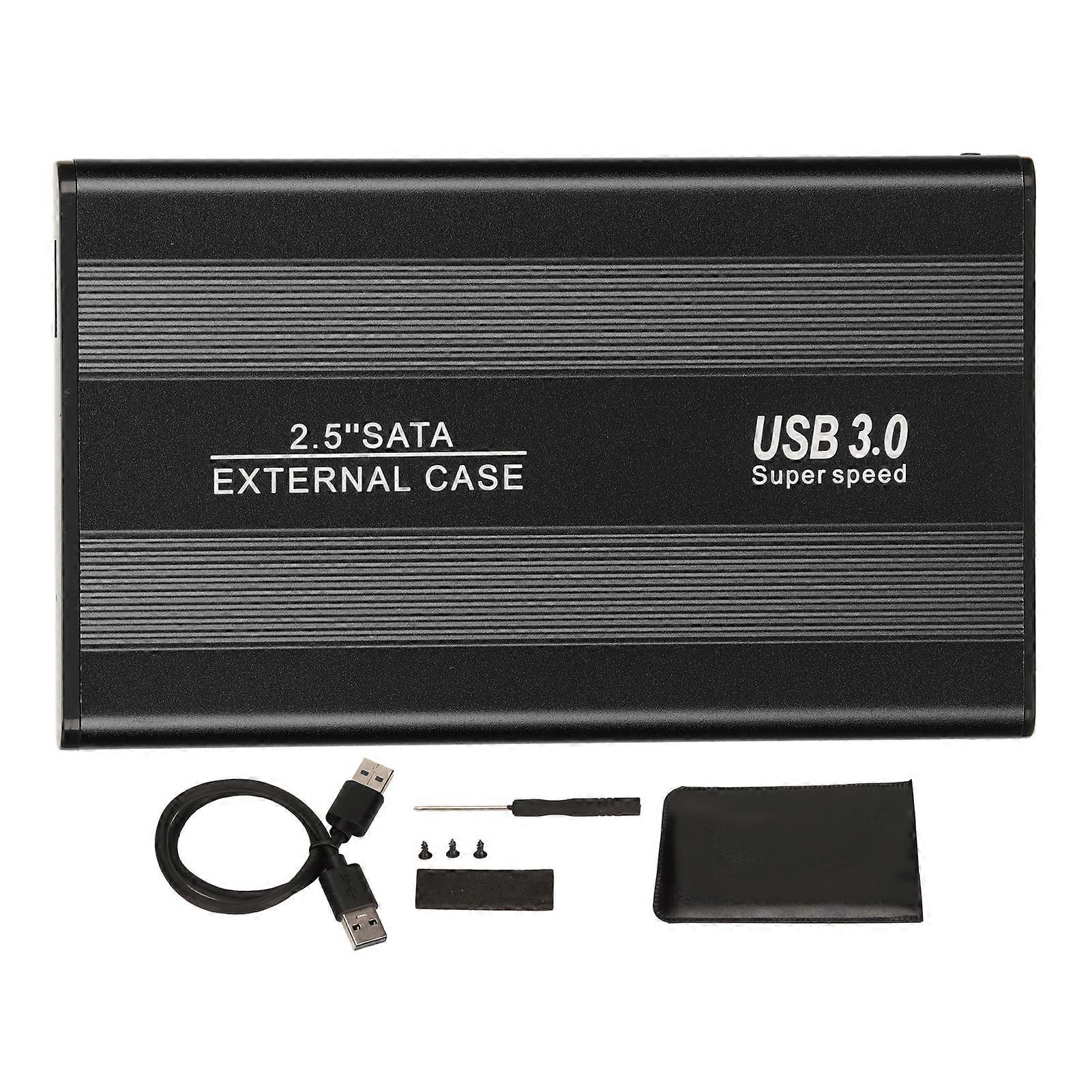 USB3.0 HDD Enclosure 2.5in 5Gbps Ultra Thin Lightweight HDD Enclosure Adapter for Laptop Computers for WIN 7 for WIN 10 Black