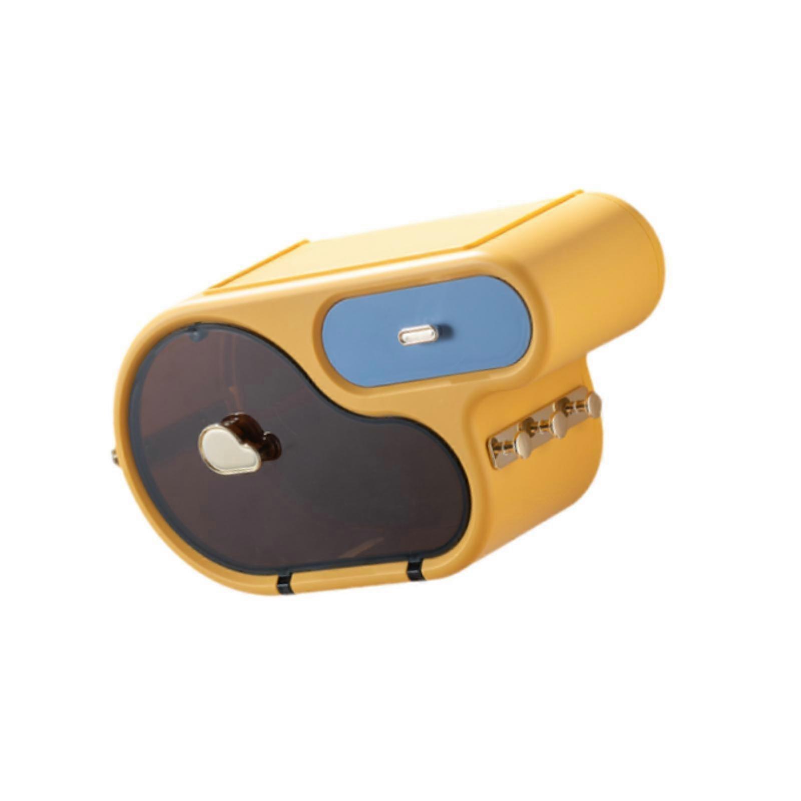 Bathroom Roll Paper Shelf Dustproof Toilet Paper Container for Washroom Home Yellow