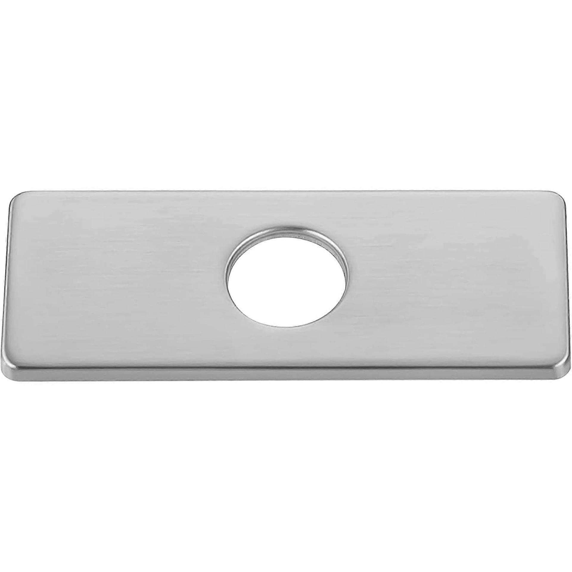 Kitchen Faucet Hole Cover Plate, Rectangular Deck Plate for Single Hole Kitchen Sink Faucet, Brushed Stainless Steel, 3.5cm Hole Diameter(Grey)