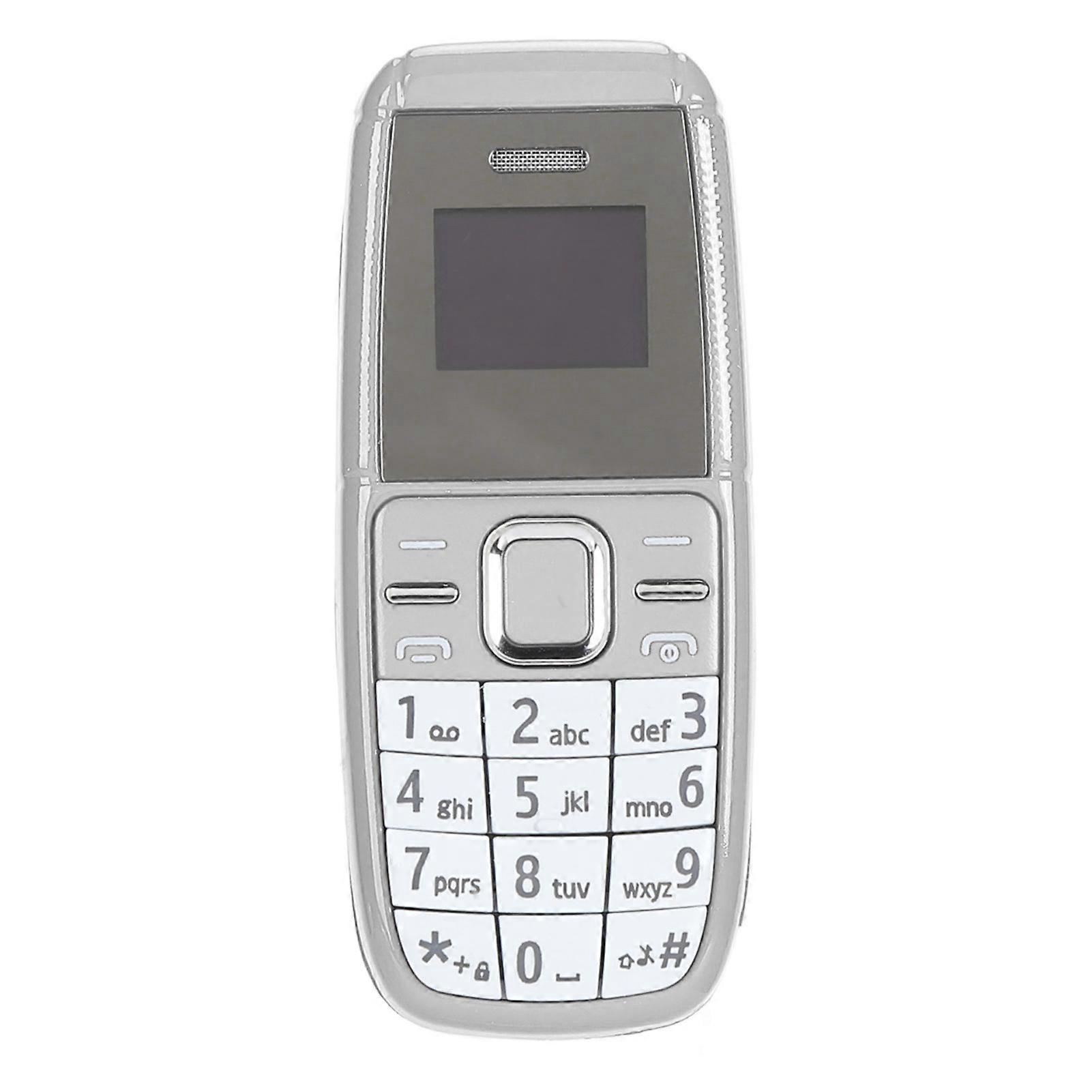 Mini Button Phone Unlocked Dual SIM Card 2G GSM Low Radiation BT Dialer Music Player with Voice Changer Smallest Mobile Phone Grey