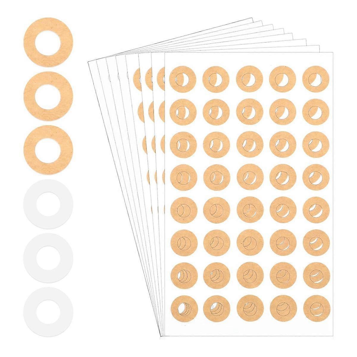 800 Pcs Paper Hole Reinforcement, 1/4 Inch Binder Hole Reinforcement Circles (Kraft and Transparent Paper Set)