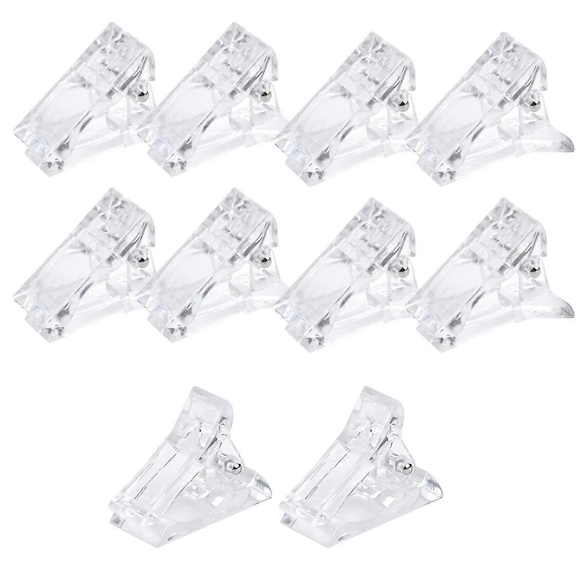 Nail Tip Clips - 10 Pieces - Transparent Polygel Nail Tips Clips