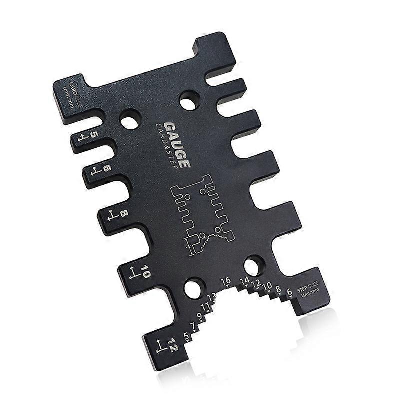High Precision Tenon Saw Depth Gauge for Router and Table Saw, Aluminum Alloy and Clarity Alloy Portable Ruler DIY Tools 95*59*8mm (Black) YDW