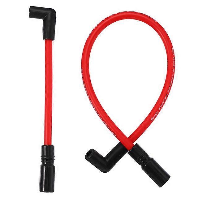 Uxcell 2pcs 10.4mm 10mm Spark Plug Wire Kit for Harley Davidson Dyna FXD Softail Red