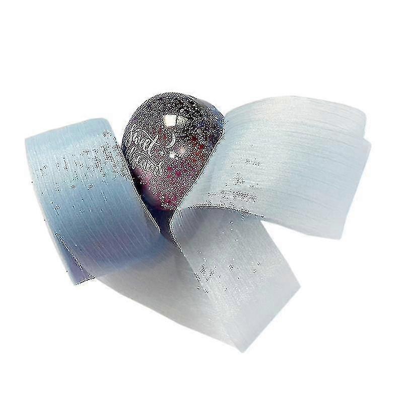 50 yards/roll organza ribbon sheet chiffon stain ribbon for diy wedding bouquets wrapping party wreath bowtie hairband-colour:blue