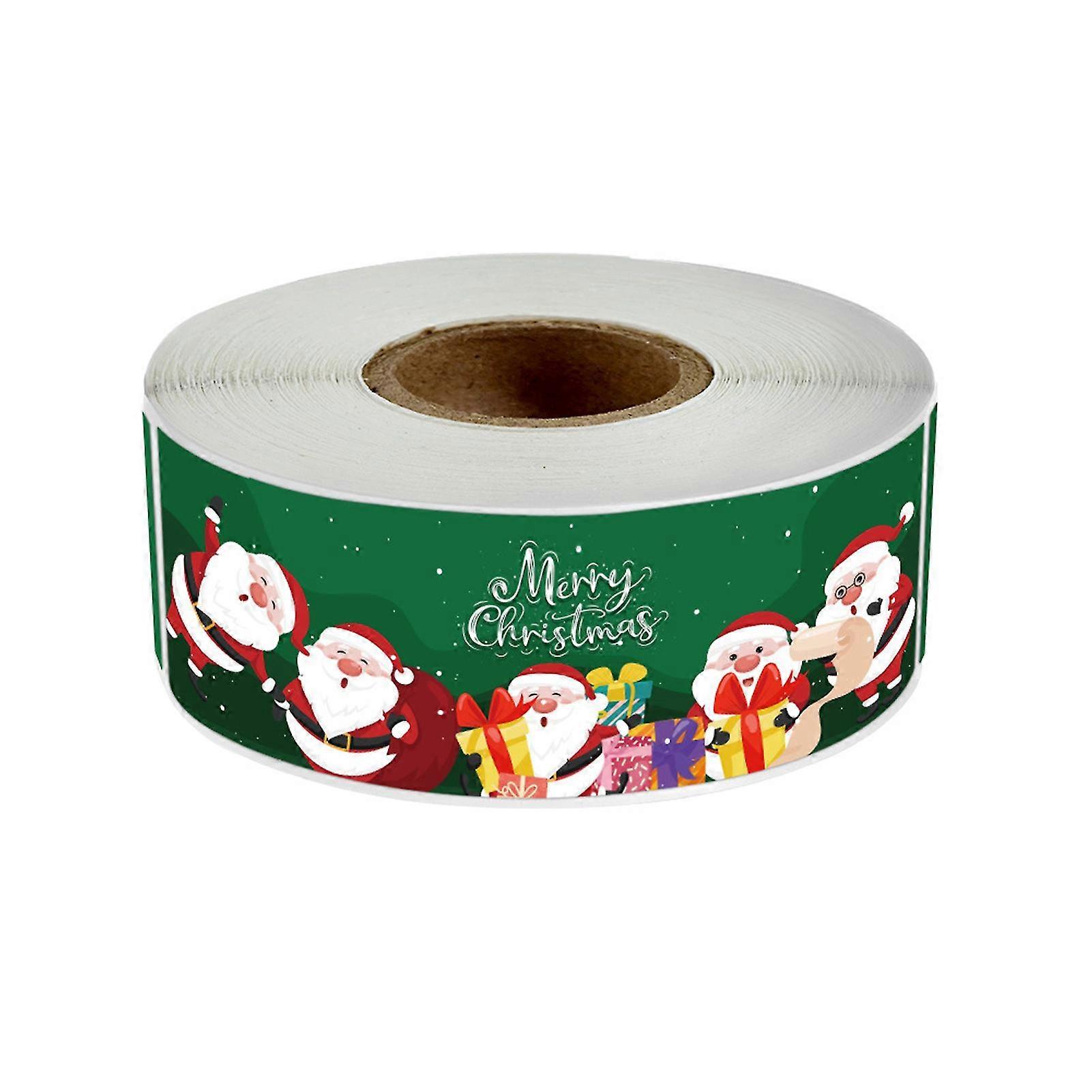 120Pcs Christmas Labels Self-adhesive Decorative Multi-patterns Bright Color Classic Element Packaging Stickers for Christmas