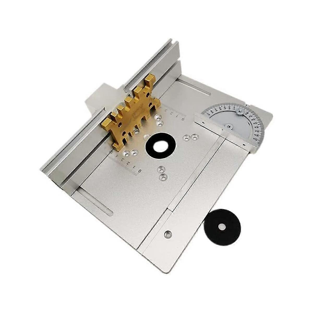 Upgrade Aluminium Router Table Insert Plate W/miter Gauge And Tenon Gauge And Fence For Workbenches