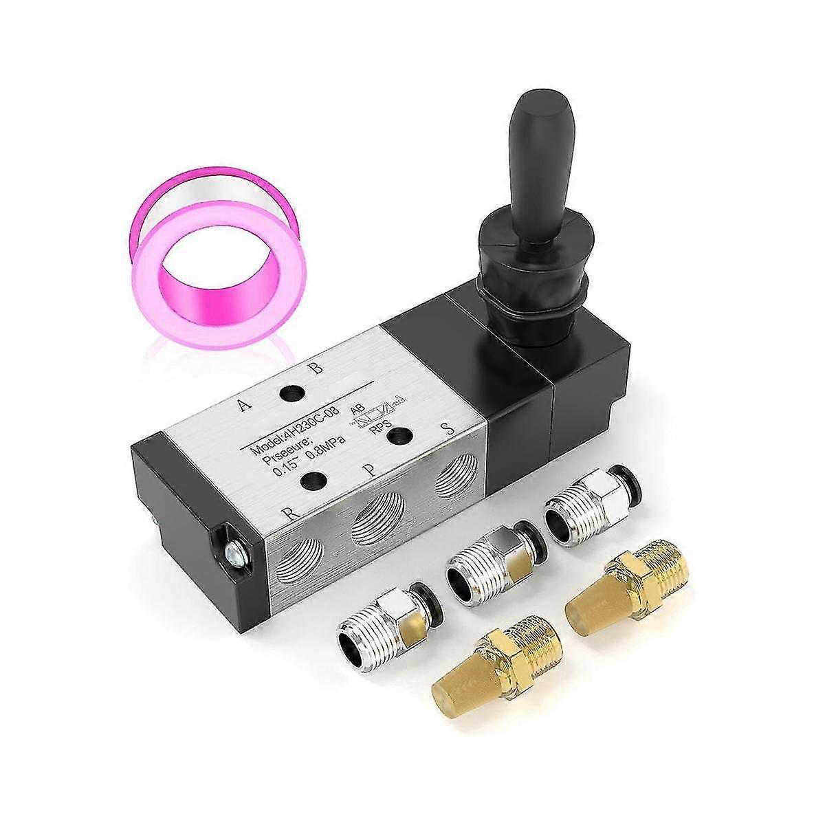 1/4inch Npt 5 Way 3 Position Air Hand Lever Operated Valve Pneumatic Solenoid Valve Manual Control Push-pull 4h230c-08