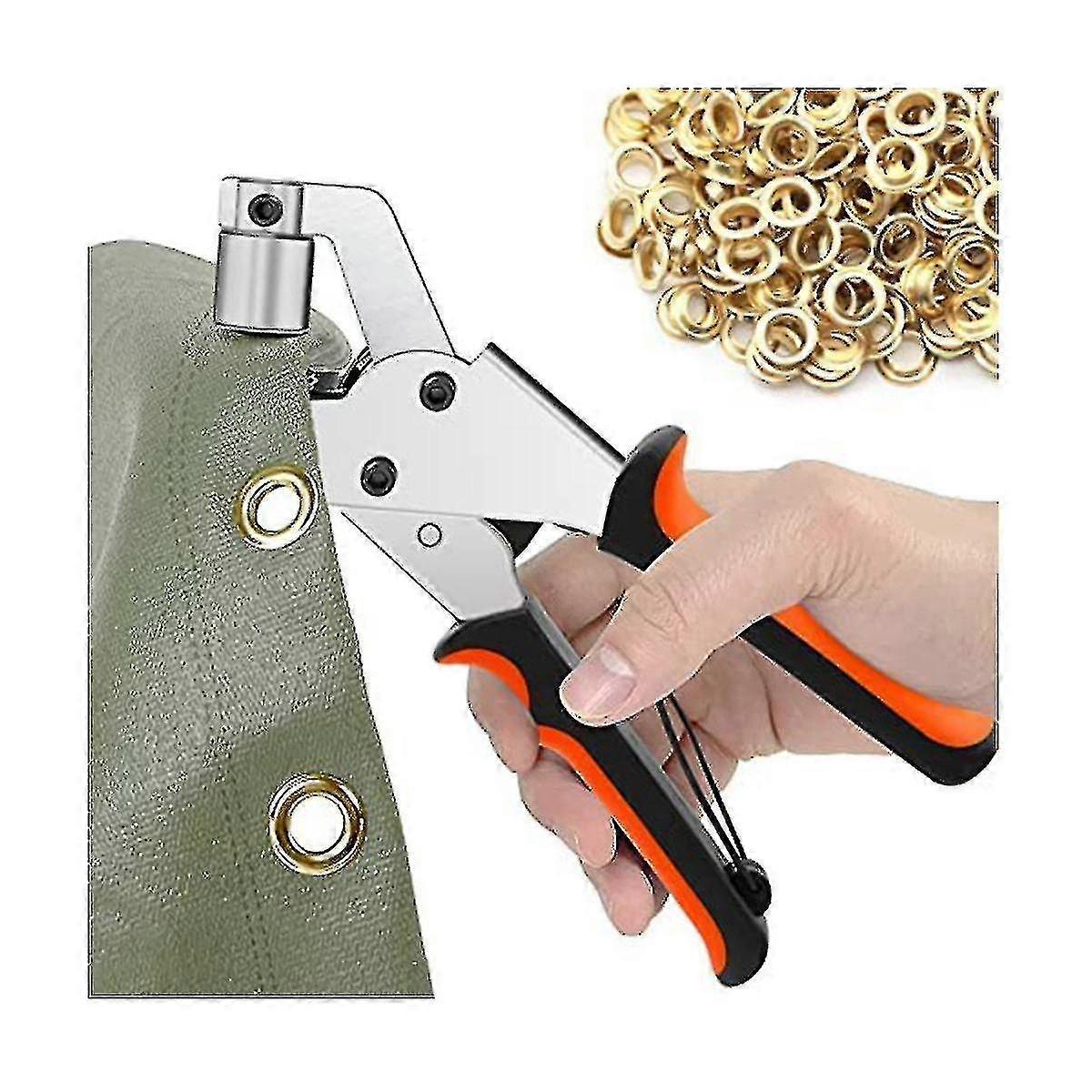 Eyelet tang sett med 300 maljer (10mm diameter)