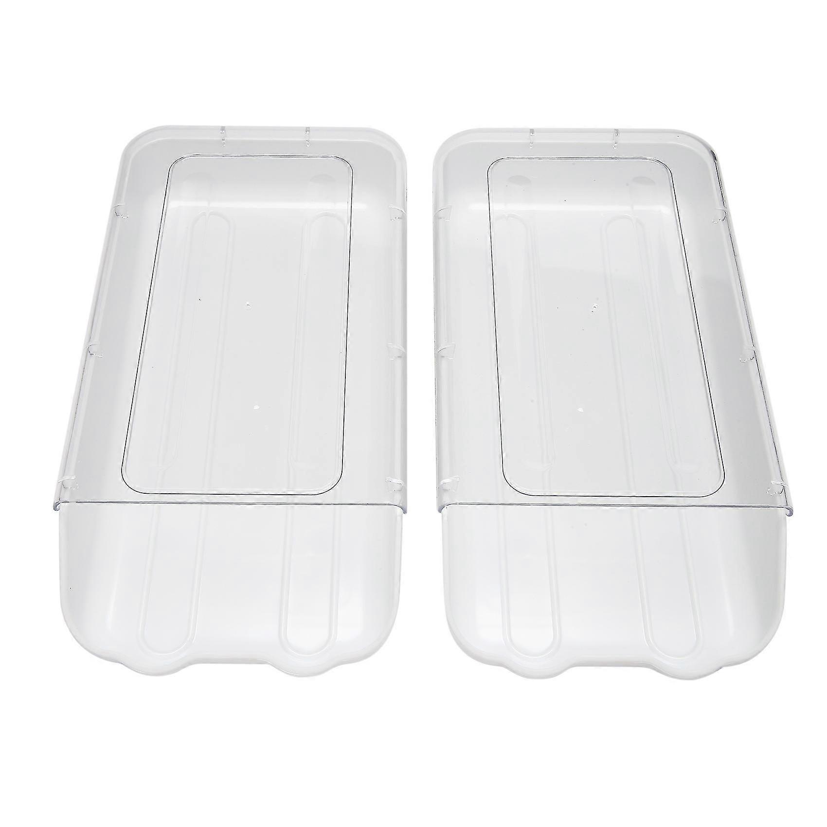 2 قطعة التلقائي المتداول البيض مربع المطبخ ثلاجة تخزين البيض المنزلية درج البيض حاوية الجهاز