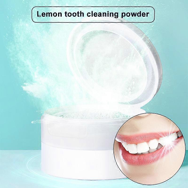 Teeth Whitening Toothpaste Powder Stains Remover Lemon Flavor Teeth Whitener No Hurt on Enamel or Gum for Adults 50g New