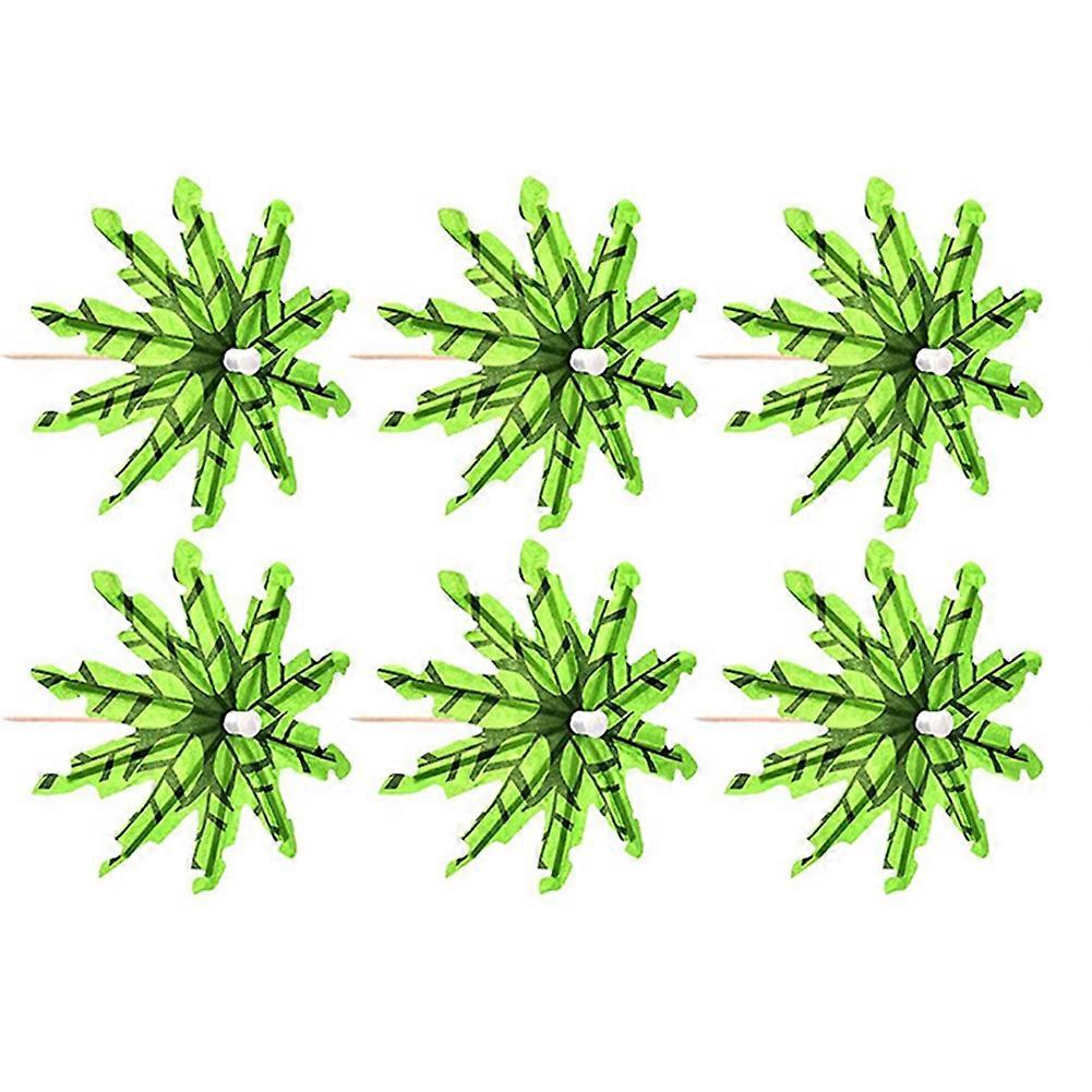 60 Pieces Green Tropical Coconut Palm Tree Paper Umbrellas Picks Cocktail Parasols Cupcake Picks fo