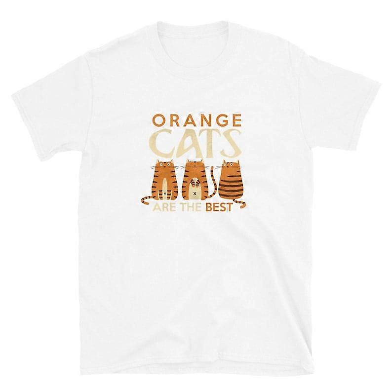 مضحك مالك محبي القطط البرتقالية القطط البرتقالية هي الأفضل ، تي شيرت قصير الأكمام للجنسين أبيض - Vyb24
