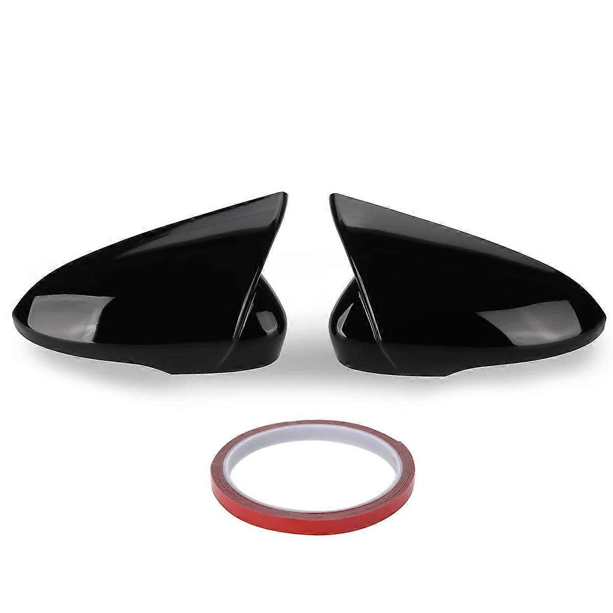 Glossy Black / Carbon Look Pair Side Wing Mirror Caps Covers Add-On For Ford Mondeo MK5 2014-2019 MKV 5 Rearview Mirror Cover