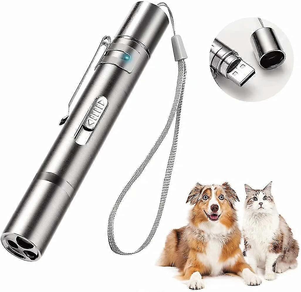Cat Red Pointer Chasing Toy, Usb Rechargeable Cat Interactive Toy Laser Demonstration Remote Pointing Pen