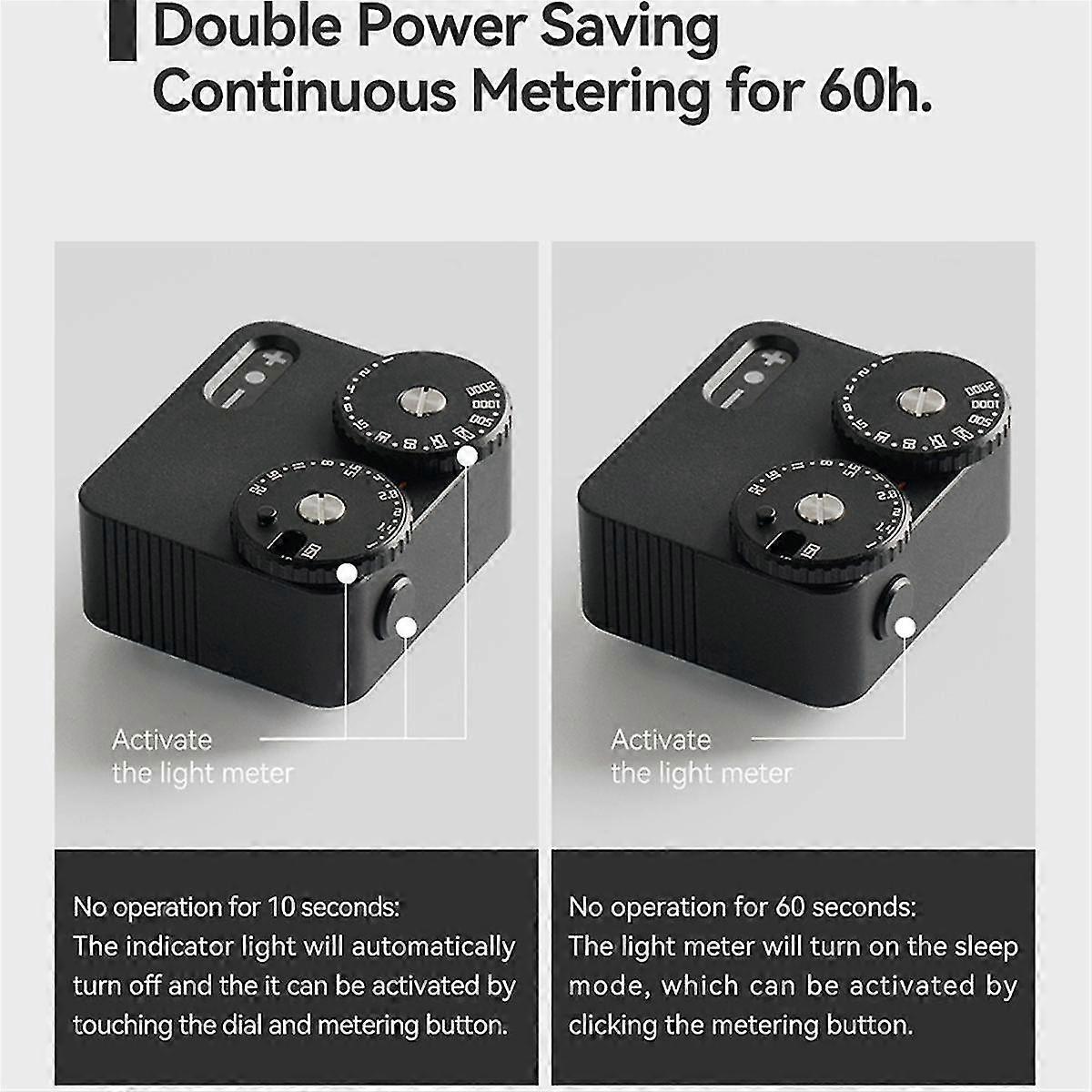 Light Meter II Cold Shoe compatible with DSLR Film Camera Light Meter 12 Shutter Speed Photography Accessories(Silver)