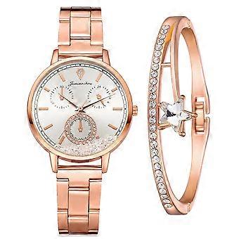 Frauen Uhr Luxus Roségold Uhren Damen Casual Uhr mit Armband Schmuck