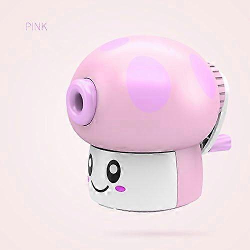 Manual Pencil Sharpener for Kid Cute Mushroom Design Pink