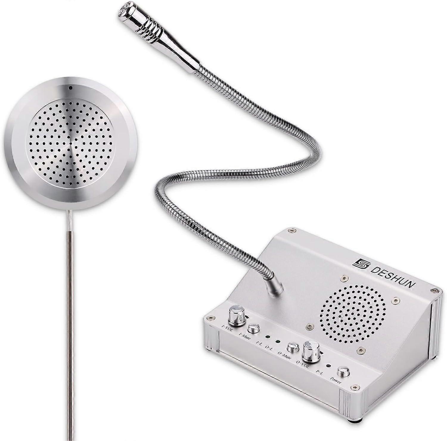 Window intercom, Window Speakers, Dual-Way Window Counter intercom Microphone, for The Business/Bank/Office/Hospital/Station