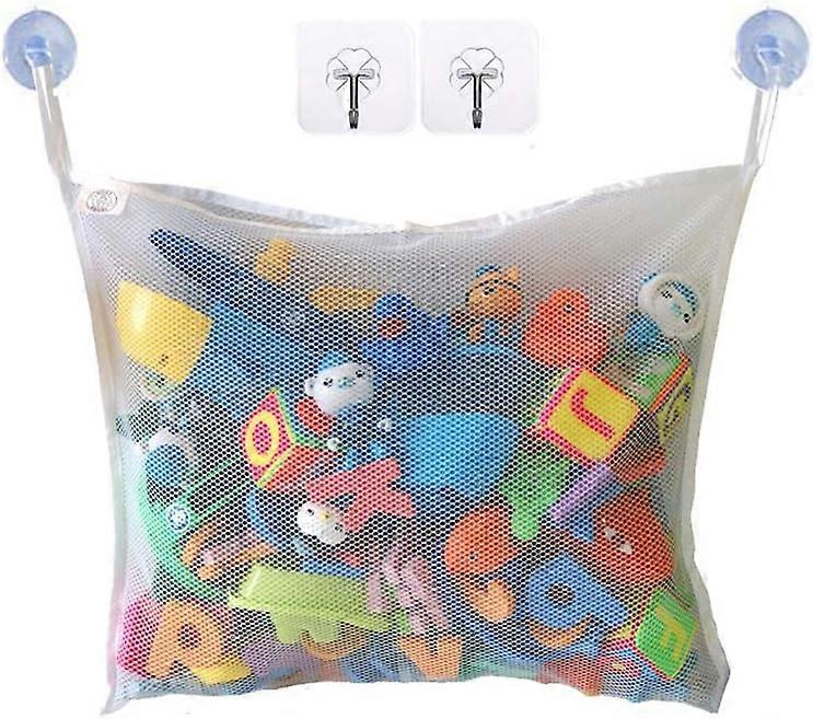 Bath Toy Storage Bath Toy Organizer Mesh Bath Toy Organizer Durable Design + 2 Extra Strong Suction Cups! Large Storage/Bag/Holder for Toys Even as a
