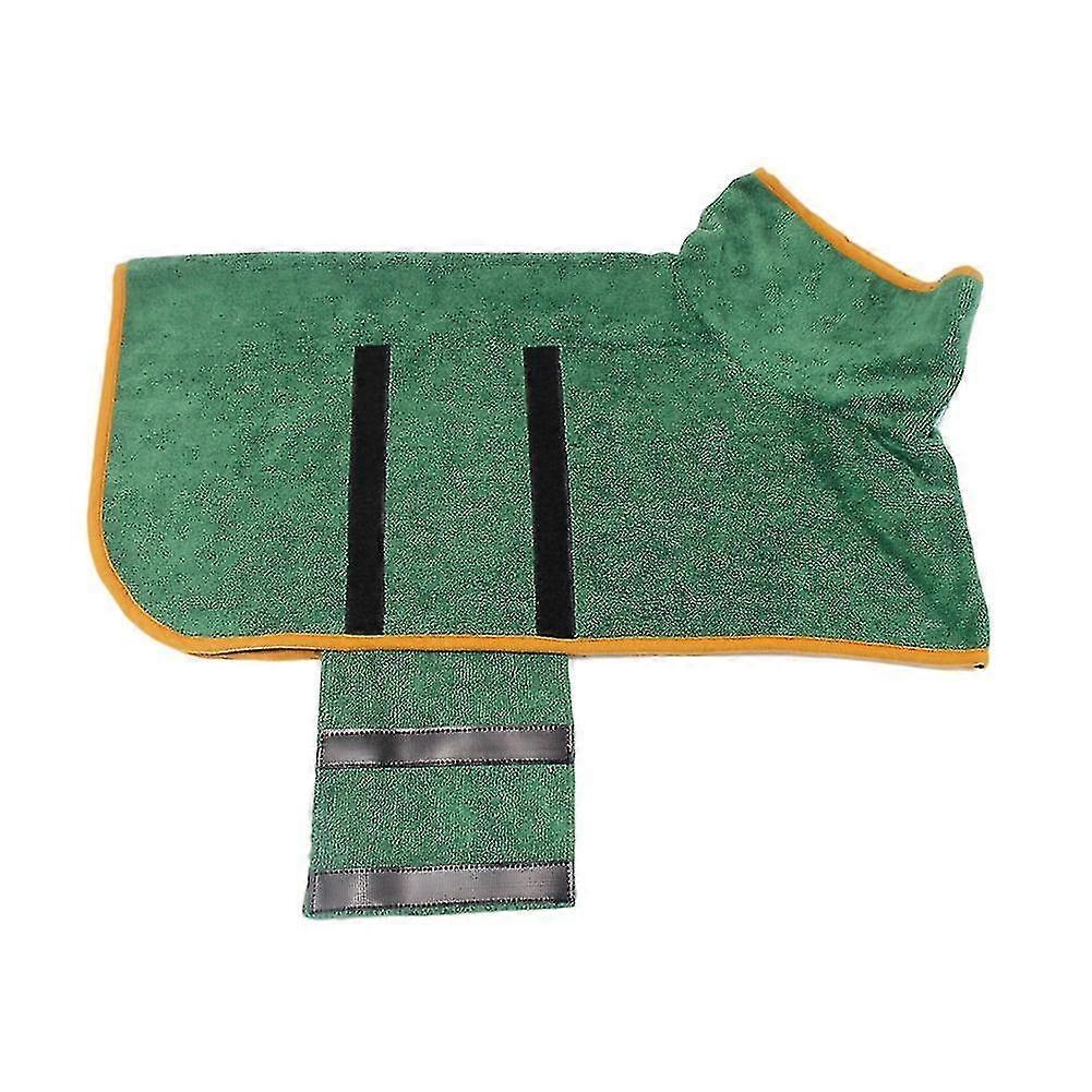 Dog Towel Dog Drying Coat Microfiber Pet Dog Cat Bath Robe,l Green