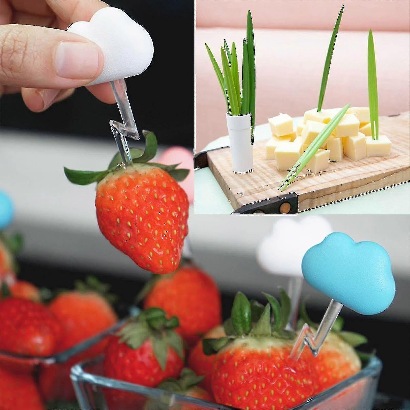 Plastic Little Fork Dessert Fork Cloud/bamboo Leaf Shape Bento Box Decorations-colorbamboo Leaf Green