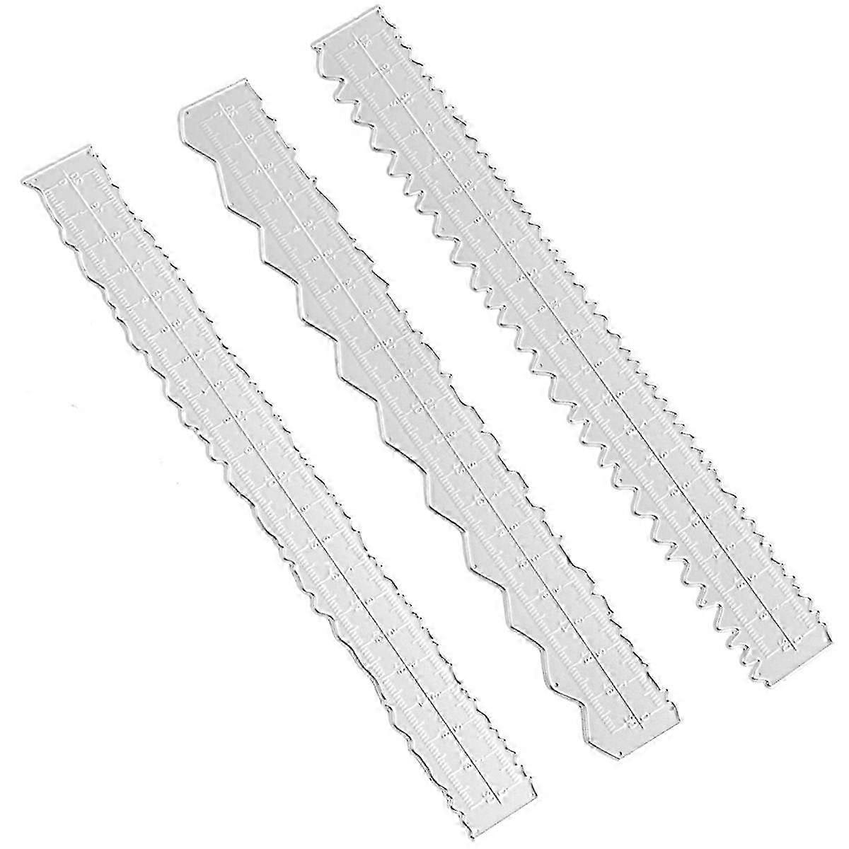 3 Styles Irregular Edge Ruler,Metal Craft Ruler Paper Tearing Ruler for Embossing with Scrapbook Ja