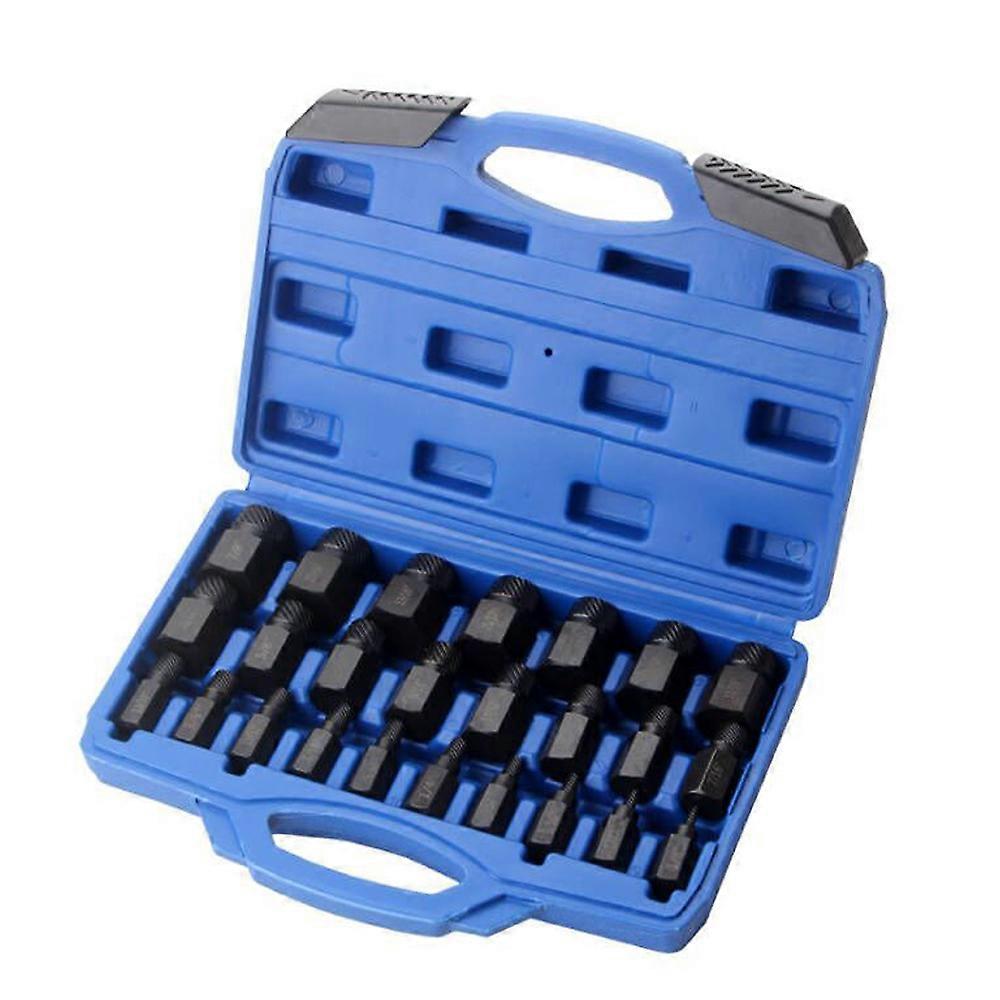 25pcs Screw Extractor Set Broken Bolt Remover Useful Pins Spiral Nut Extractors Stripped Screws Studs Fittings Extraction Tool
