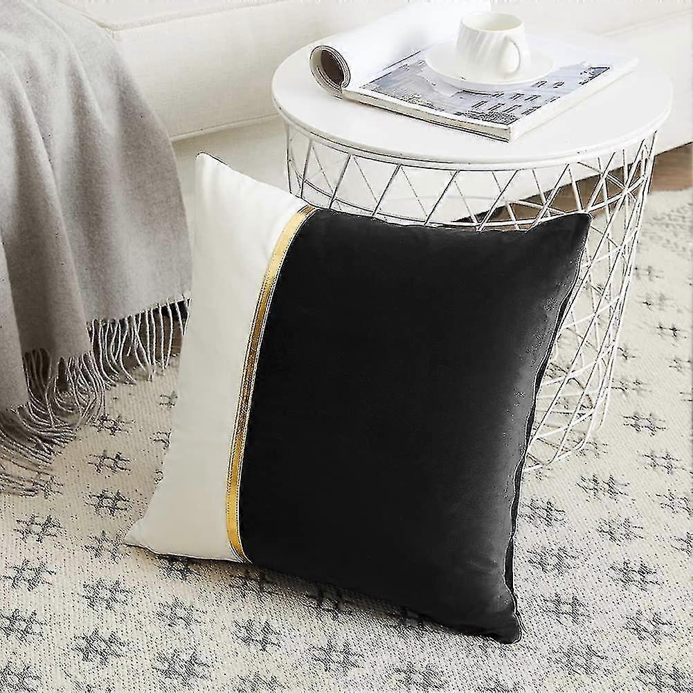 2 Packs Black Throw Pillow Covers 18x18 Inch