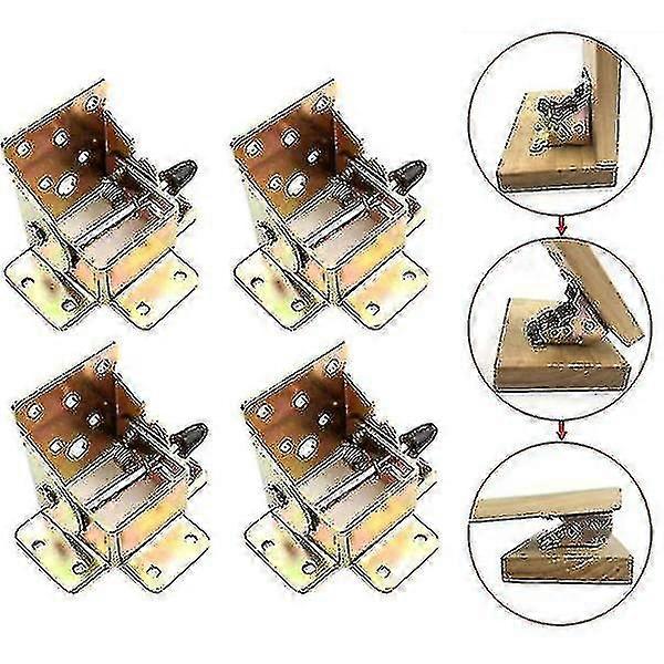 4pcs Folding Table Leg Extension Bracket, Diy Foldable Work Table Legn Bracket