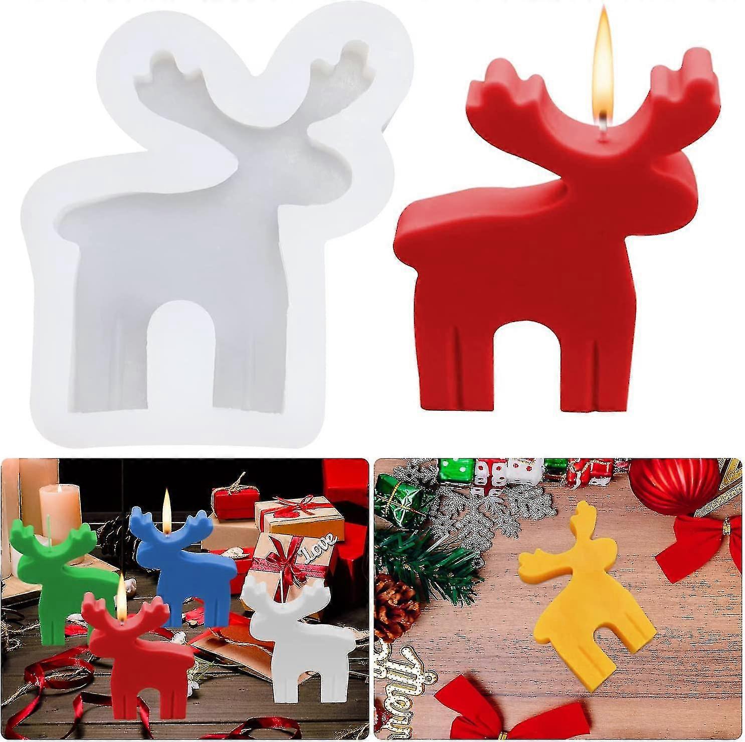 3d Elk Candle Christmas Moulds