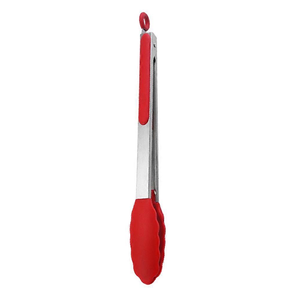 Pinças de Cozinha com Pontas de Silicone Utensílios de Cozinha para Churrasco 12 polegadas Vermelho