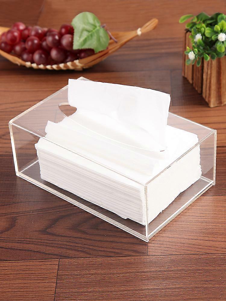 Rectangle transparent tissue box Rectangle box cover Face towel box frame 18 * 11.5 * 7cm