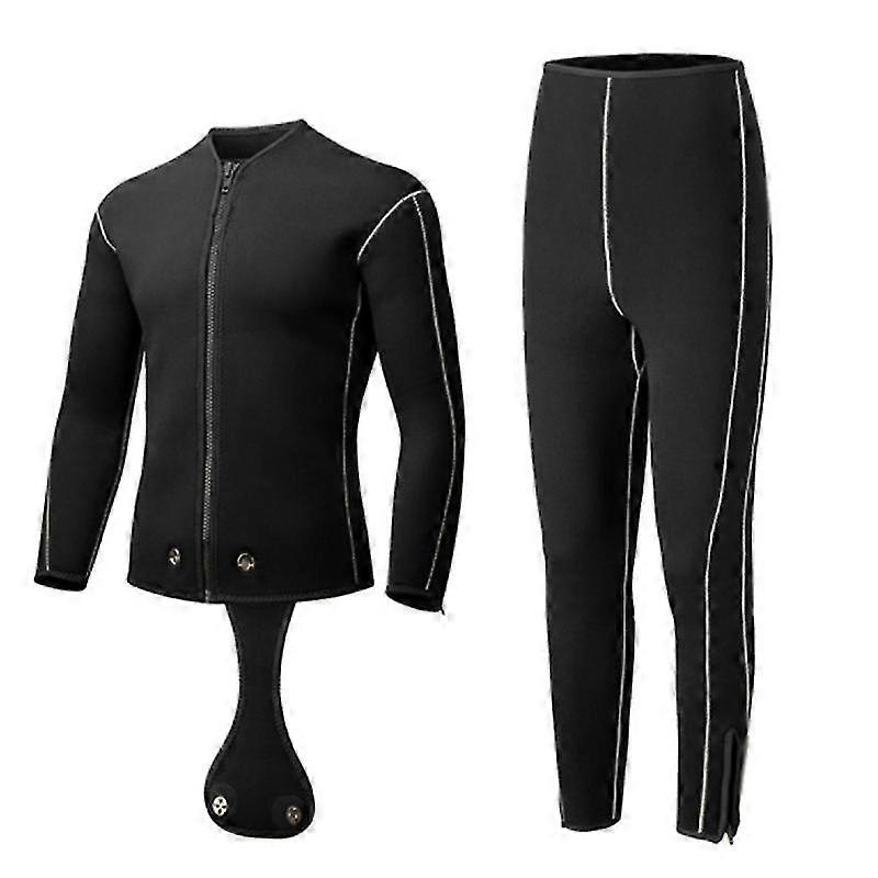 3/5mm Wetsuit For Men, Professional Deep Diving Fish Hunting Free Diving Wetsuit, Outdoor Black Zipper Split Wetsuit