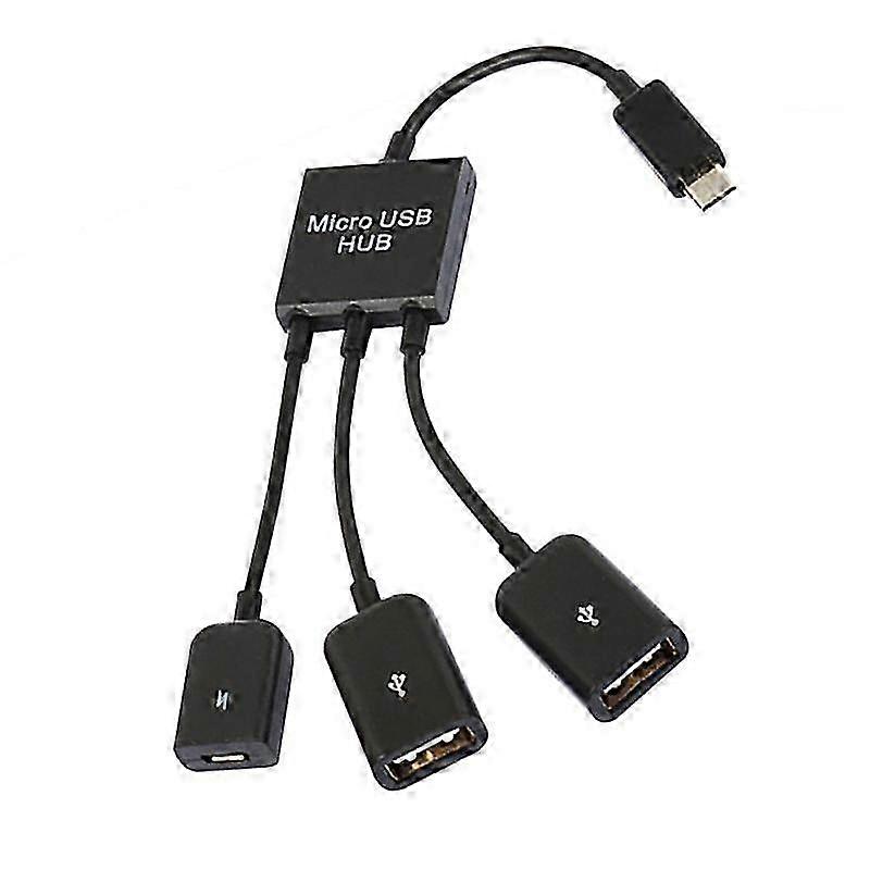 3in1 Micro USB To 2 OTG 3 Port HUB Cable Splitter Micro-USB Type-C Adapter Converter For Tablet Android Mouse Keyboard