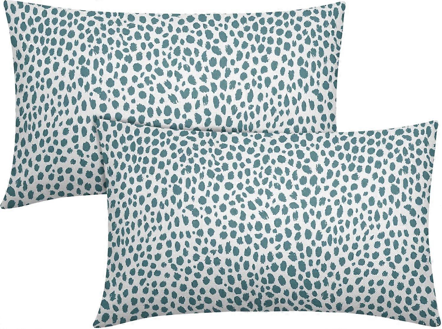 アクアクリームランバー枕カバー12x20インチ自由奔放に生きるデザインポルカドットスロー枕カバー2つのモダンなブラシストロークプリント枕カバーコットンリネンカス