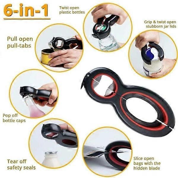 Multi opener 6 in 1 bottles and cans.... Red one size