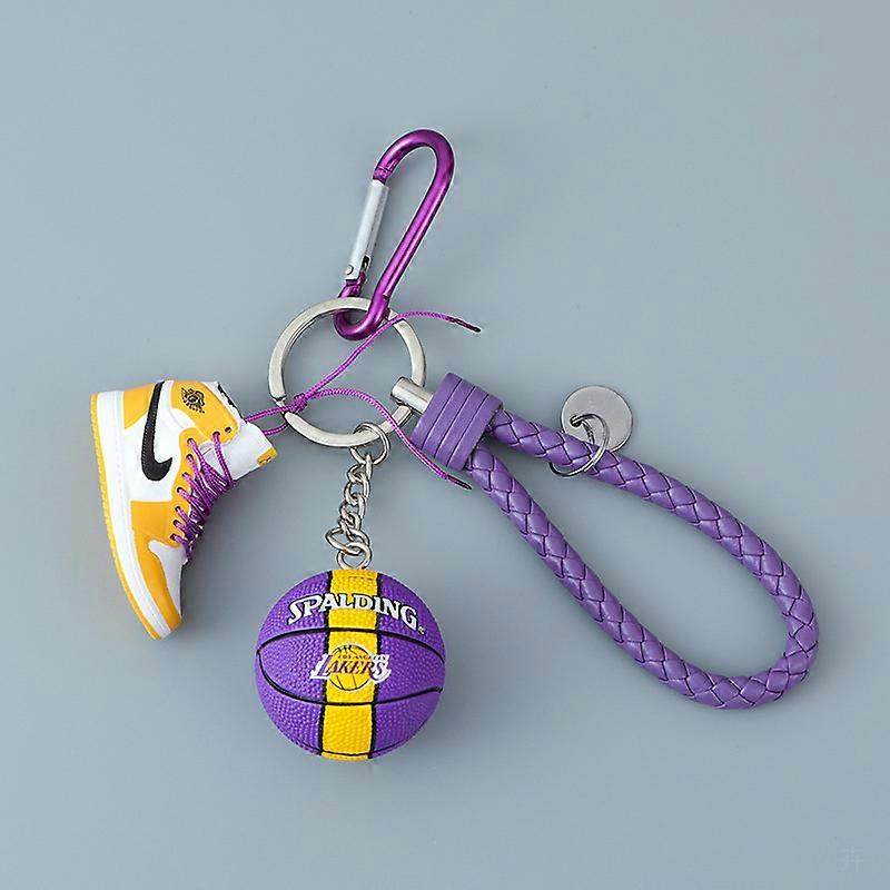 クラシック 2022 1:6 リアル 最小 3D ジョーダン バスケットボール キーホルダー ミニシューズ付き イエロー 5cm