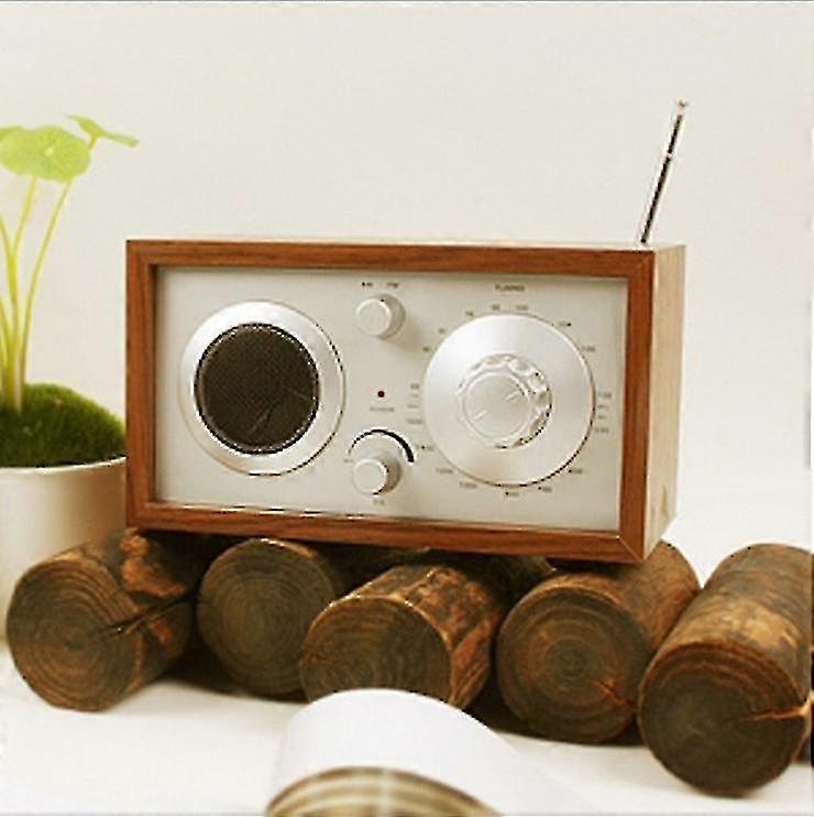 Système musical tout-en-un avec radio FM numérique - Radio multifonctionnelle rétro en bois - Noyer