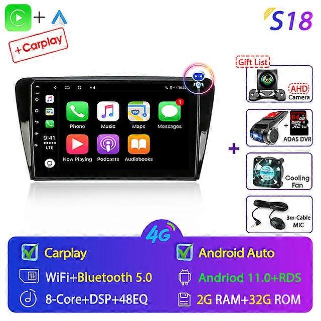 Android 11 Car Radio for Skoda Octavia 3 A7 2013-2018 Multimedia Player Navigation 2 Din Stereo DVD Head Unit Carplay Speakers