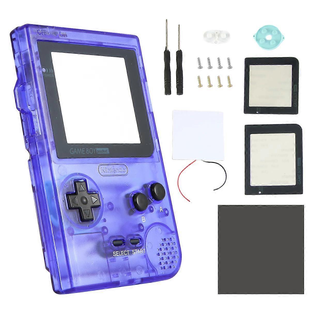 Shell Replacement for Gameboy Pocket Game Console for GBP Shell Case with Buttons Kit Class Lens Translucent