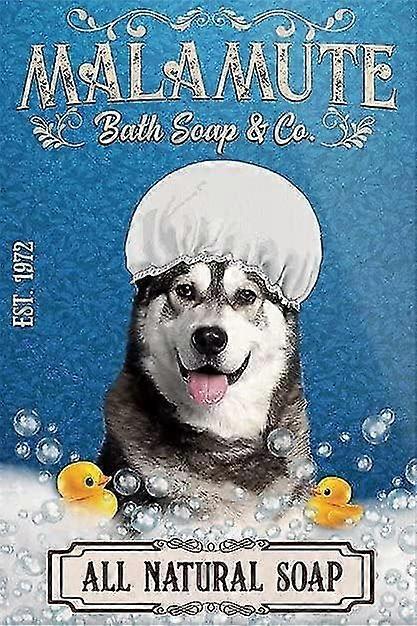 Malamute Dog Retro Poster, Wall Art Decor Metal Tin Sign Painting 8x12 polegadas OU 12x16 polegadas Modo 1124