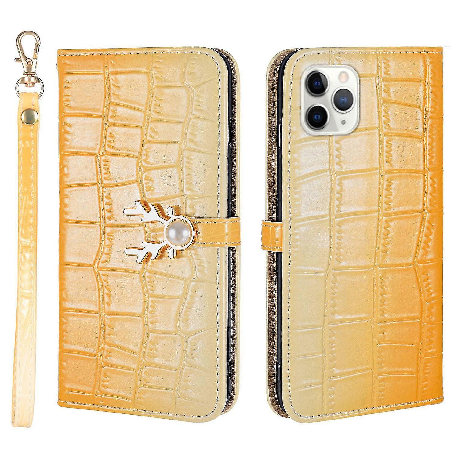 New Elk Pattern Phone Case For Iphone 11 Pro With Card Holder, Lanyard, Pu Leather Material, Wallet Function, Corner Fall Protection