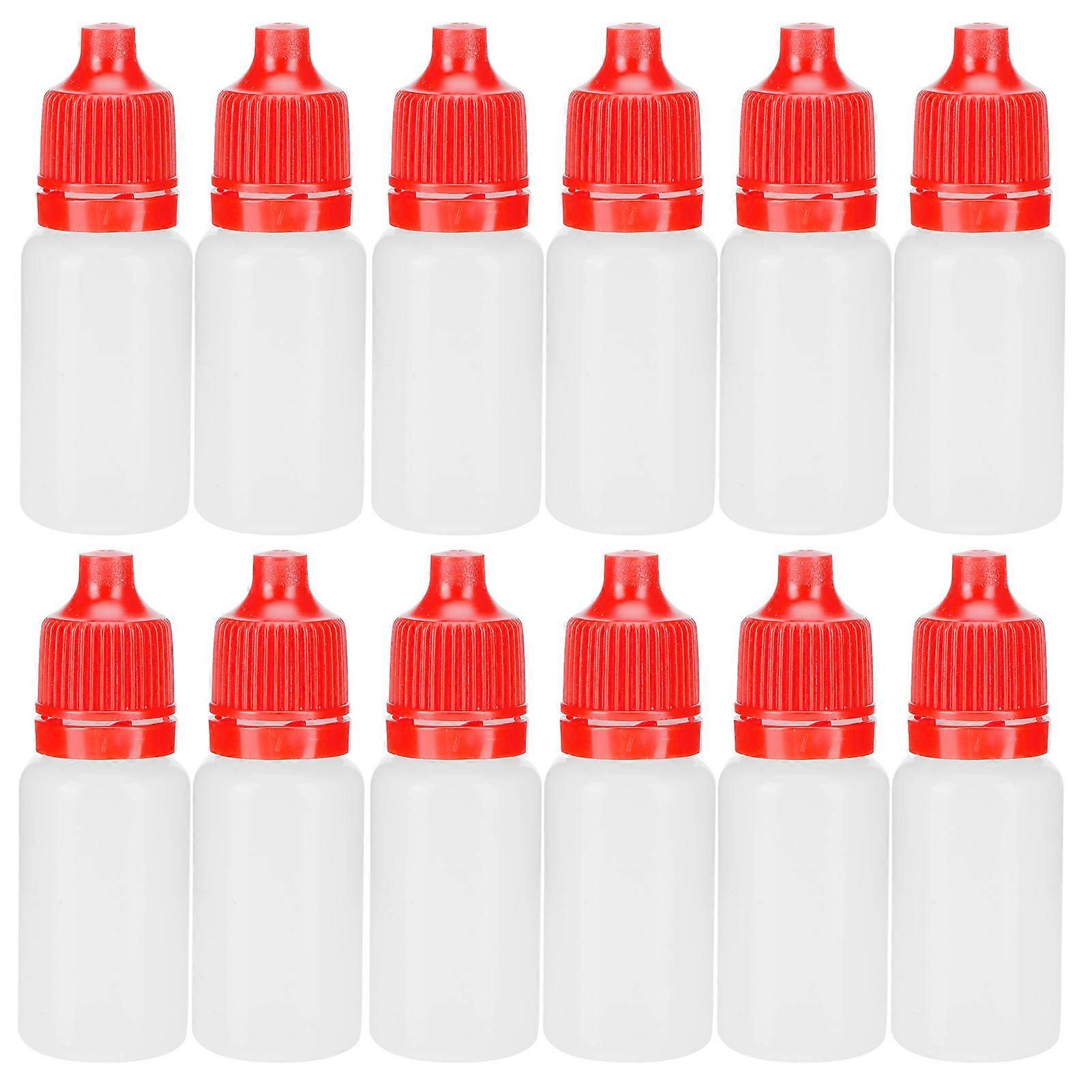 50Pcs 5ml Empty Dropper Bottles Squeezable Eye Liquid Bottle Container with Lids PlugsRed