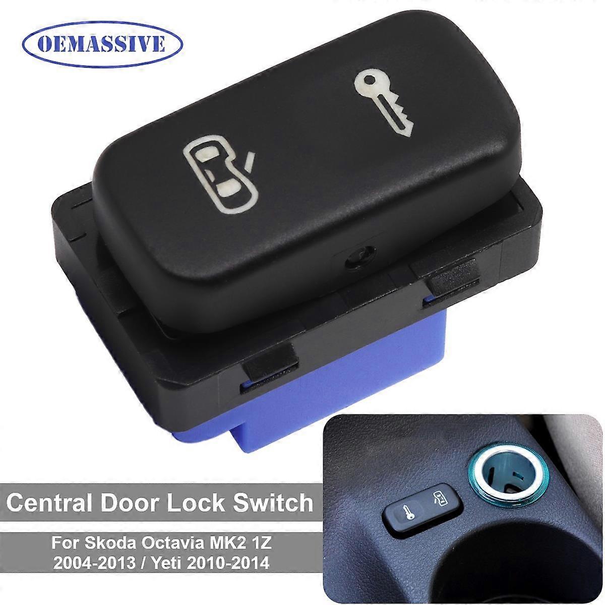ASSIVE For Skoda Octavia Mk2 Car Central Door Lock Switch Button 1Z0962125A 2004 2005 2006 2007 2008 2009 2010 2011 2012 2013