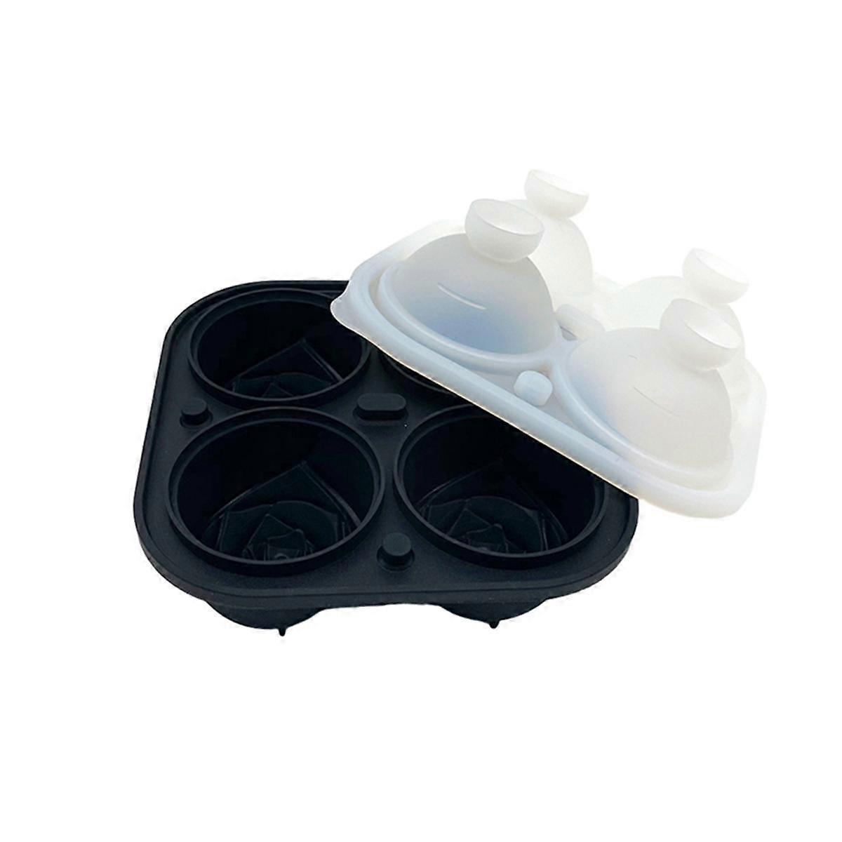 3D روز الجليد مربع العفن ، صواني الجليد المربعة ، جعل 4 عملاقة لطيف شكل زهرة الجليد ، غسالة الصحون الأسود المرح بي