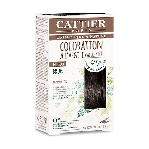 White clay semi-permanent dye 2.0 brown (120 ml tube + 8 ml mask + gloves + explanatory leaflet) 1 unit