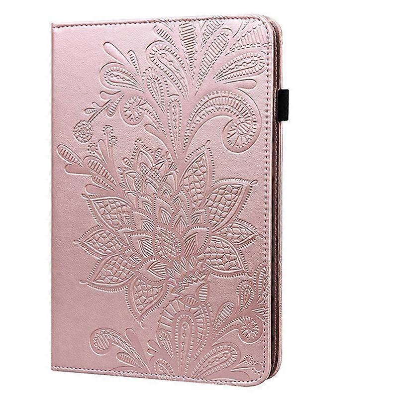 Tablet Case For Lenovo Tab M10 HD Gen 2 Lace Flower Embossing Pattern Horizontal Flip Leather Case with Holder &Card Slots &Wallet &Photo Frame(Rose G