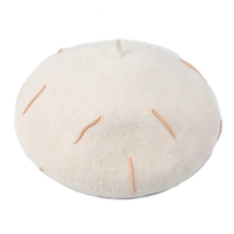 Embroidered Warm Wool Hat Leisure Beret One Size