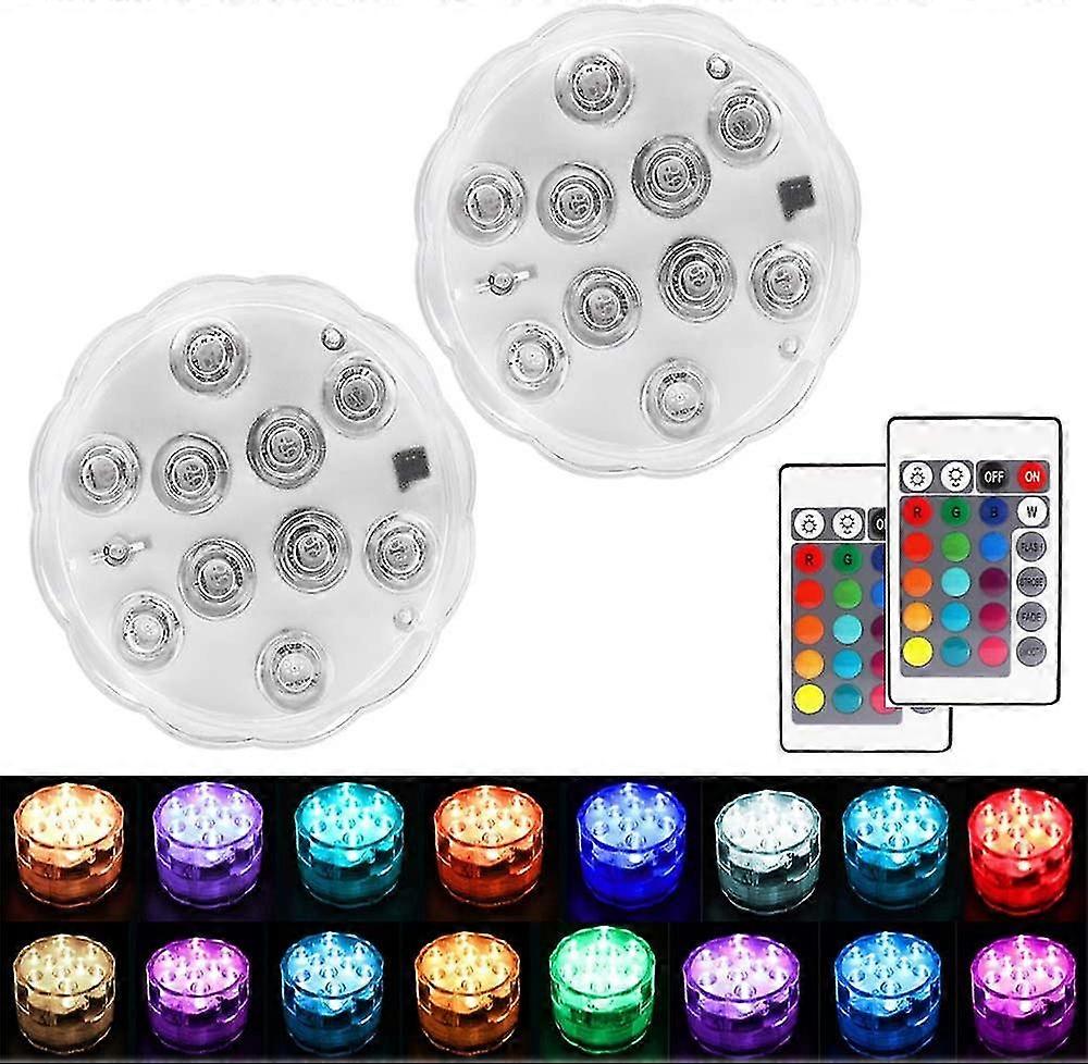 Submersible Led Lights With Remote Control, 16 Colors Changing Waterproof Led Tea Lights